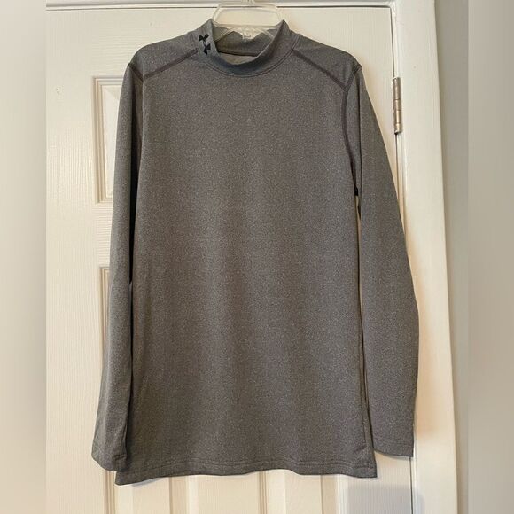 Under Armour Fitted Coldgear Gray Mock Turtleneck Size Small - Picture 1 of 9